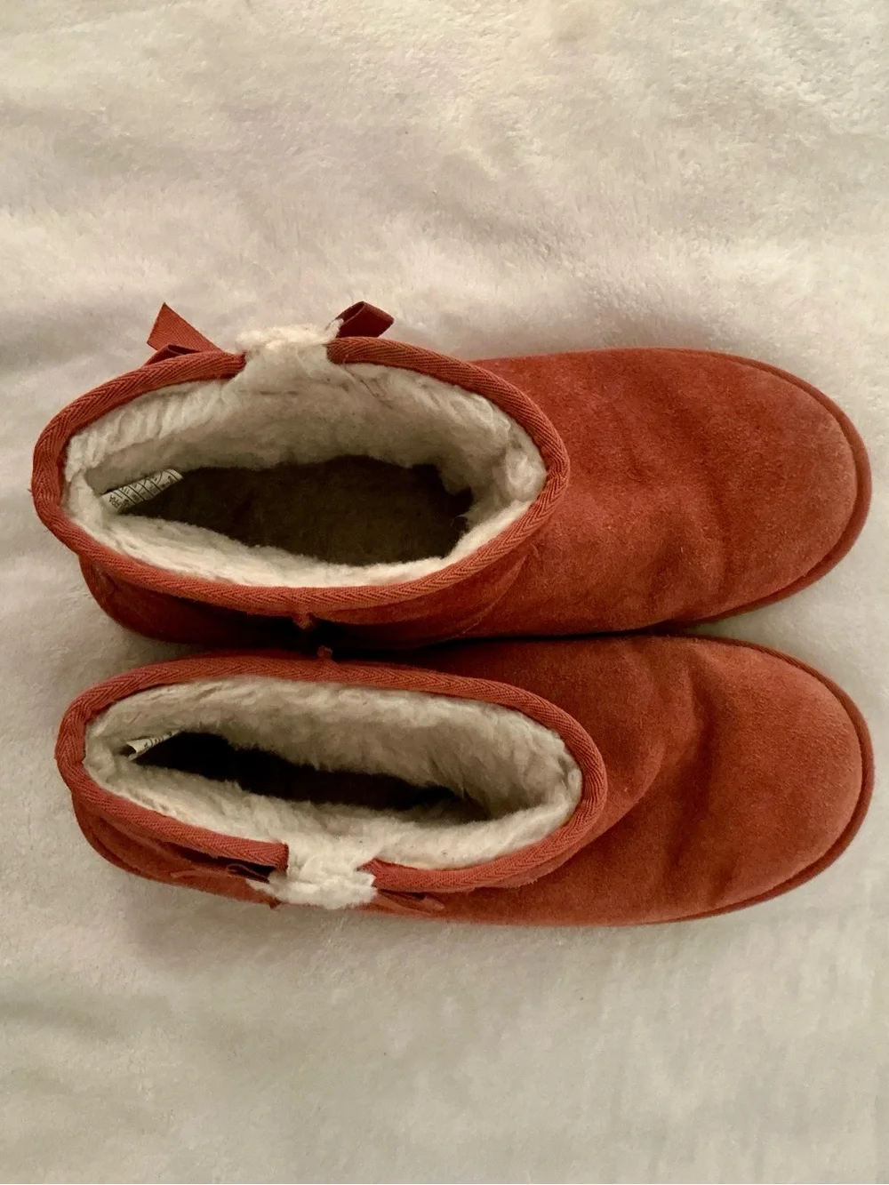 UGG Koolaburra Suede Ankle Boots Red Sand with Bow Size 10 / 41